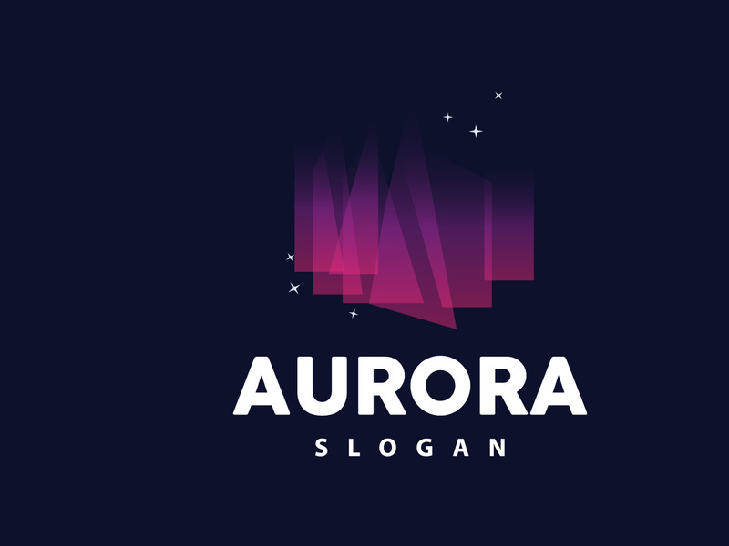 Aurora Logo, Light Wave Vector, Nature Landscape Design