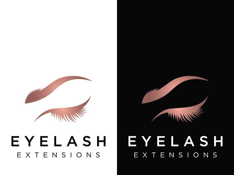 Luxurious and colorful eyelash extension logo.