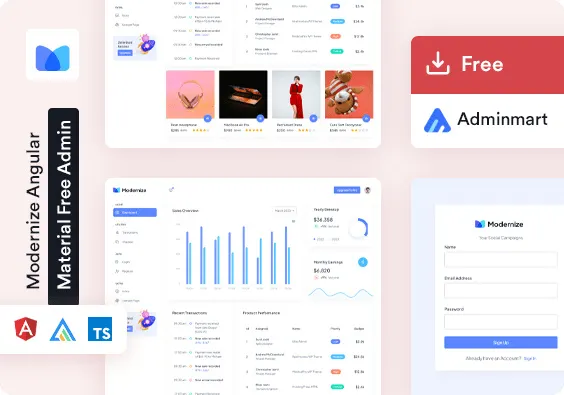 Modernize Free Angular Admin Dashboard Template