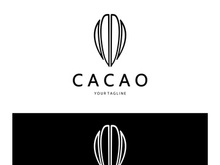cocoa logo,cocoa bean,cocoa tree,cocoa branches and leaves,chocolate mix on white background,vintage,modern,simple,minimalist icon illustration template design vector