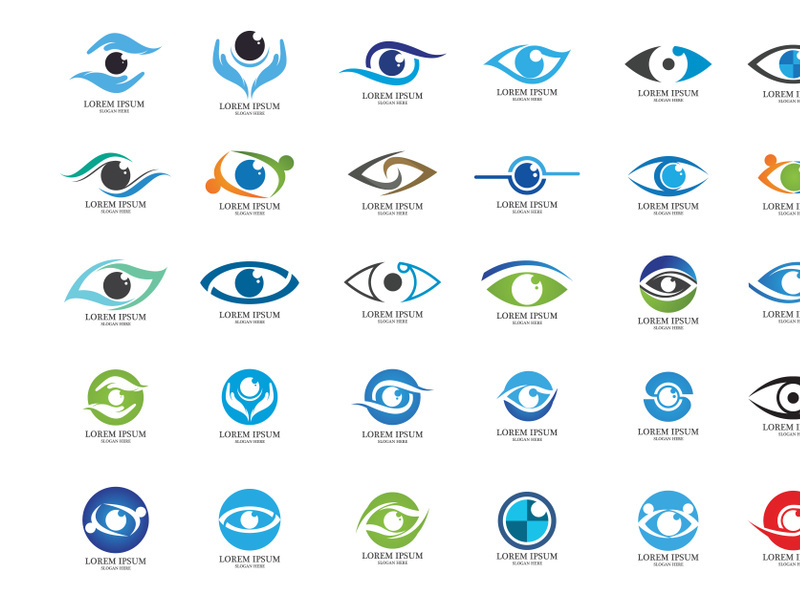 Eye care logo Set Bundle Logo