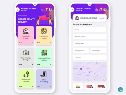 Packers and Movers Mobile App UI Kit
