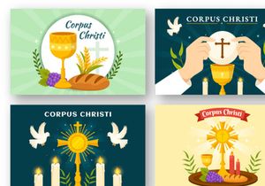 12 Corpus Christi Catholic Religious Illustration