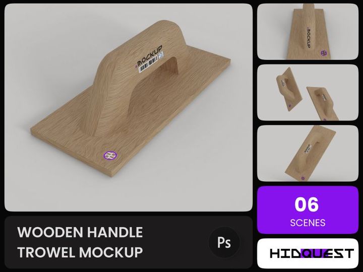 Wooden Handle Trowel Mockup