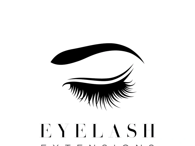 Luxurious and colorful eyelash extension logo.