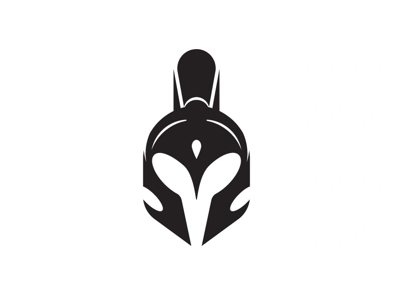 Spartan helmet icon illustration design