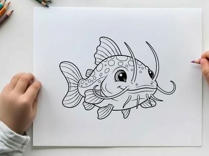 Cute cartoon pufferfish smiling underwater vector illustration