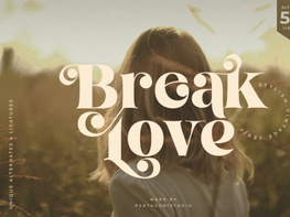 Break Love Display Font preview picture