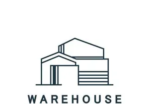 Warehouse modern storage logo business industry illustration