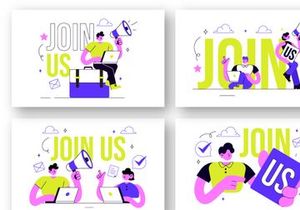 10 Join Us Vector Illustration