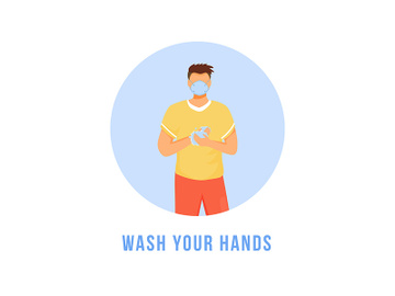 Wash your hands flat detailed icon preview picture
