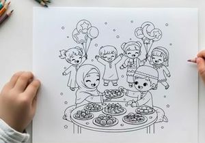 Children birthday party celebration flat design vector illustration