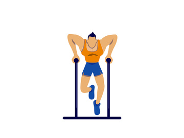 Athlete on bar flat color vector faceless character preview picture