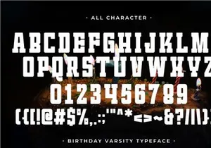 Birthday Varsity - Condensed Slab Serif Font