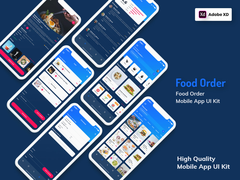 Food Order Mobile App Dark Version (XD)