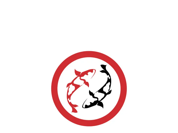 Koi fish logo template. Creative vector symbol