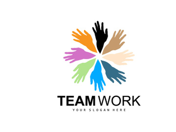 Hand Logo, Teamwork Vector, Team Company Design, Body health, Hand Care, Recycling preview picture