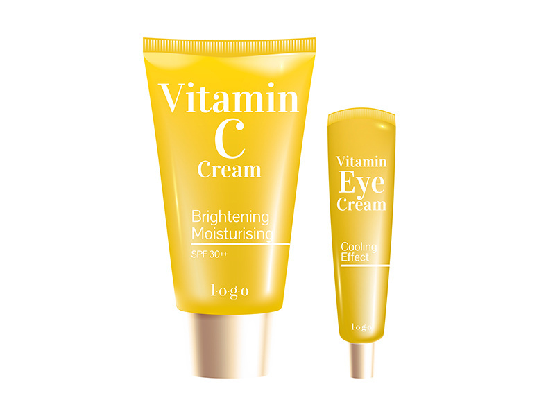 Vitamin C cream realistic product vector design