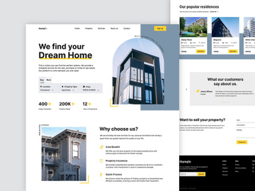 Real estate landing page UI preview picture