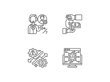 Business development and support linear icons set preview picture