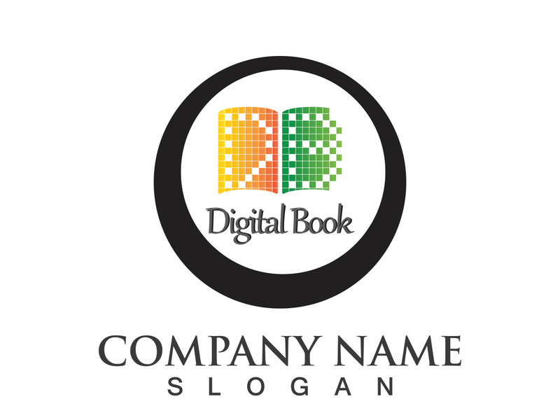 Digital book logo technology vector icon design
