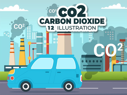 12 Carbon Dioxide or CO2 Illustration