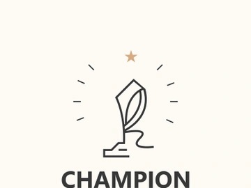 Modern trophy line art logo winner and championship cup design, minimalist simple element preview picture