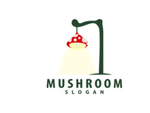 Mushroom Logo, Retro Minimalist Design