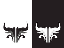 Bull head logo vector icon design