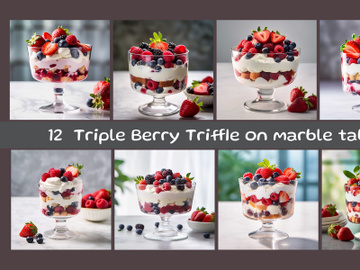Triple Berry Triffle on marble table preview picture