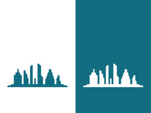 Modern city skyline icon silhouette vector illustration design