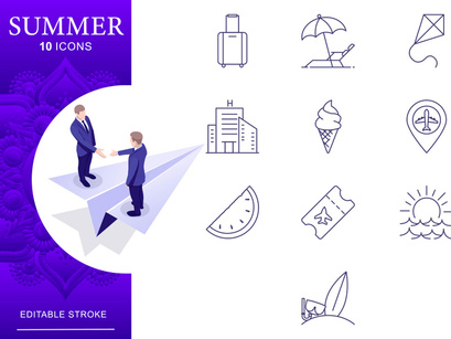Summer And Travel Icon Set