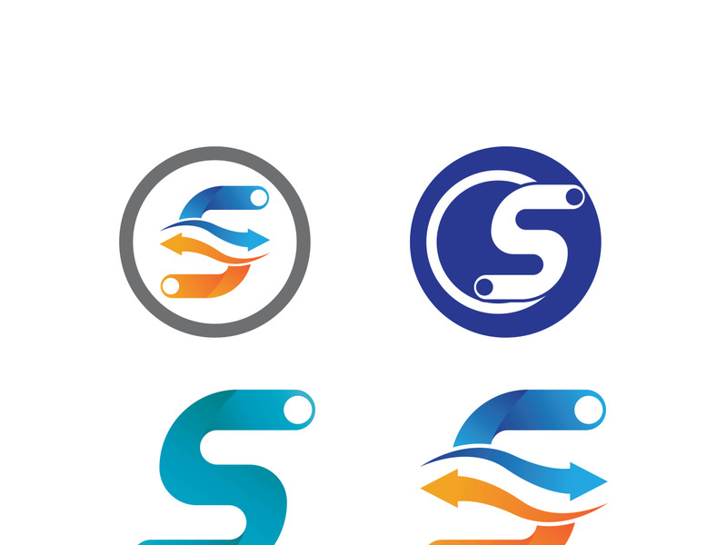 S letter creative icon logo design elegant vector illustration