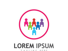 People social community logo design with creative idea