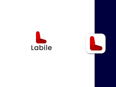 Blendy Glossy Letter L Logo Design With Mobile App Icon Design