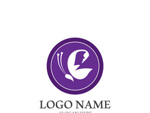 Fresh lavender flower logo vector flat design