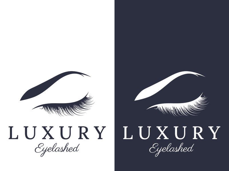 Luxurious and colorful eyelash extension logo.
