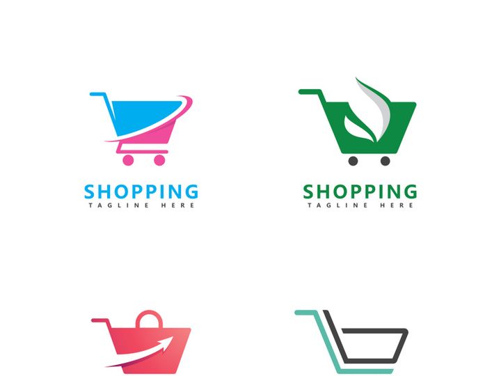 Cart shop logo icon design   Shopping cart illustration vector template