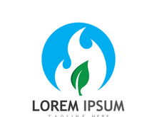 Natural green leaf logo design.