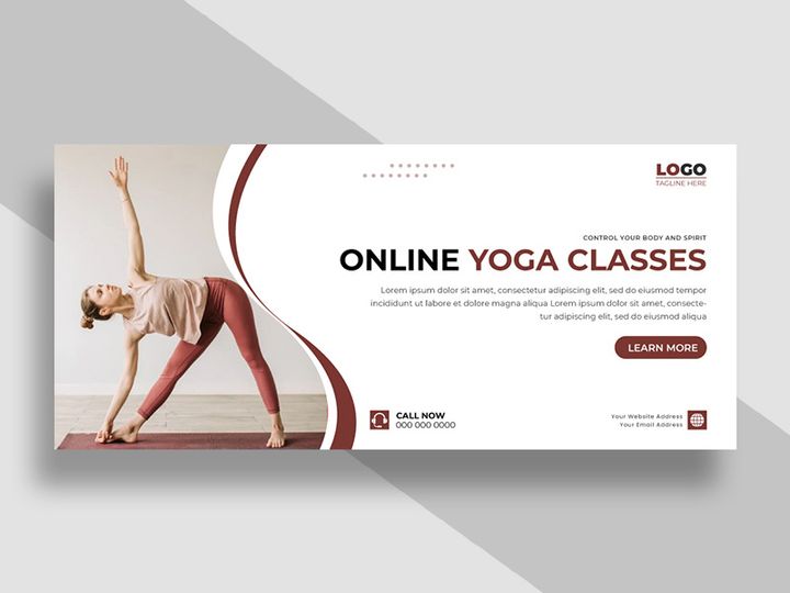 Yoga Fitness Facebook Cover Banner Ver-1