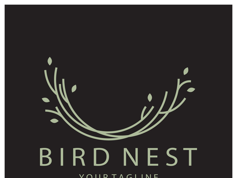 bird nest logo icon illustration design template, for bird farm, bird business, bird house, bird conservation with modern minimalist vector concept