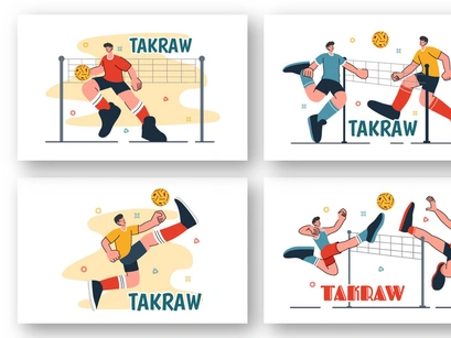 9 Sepak Takraw Sports Illustration