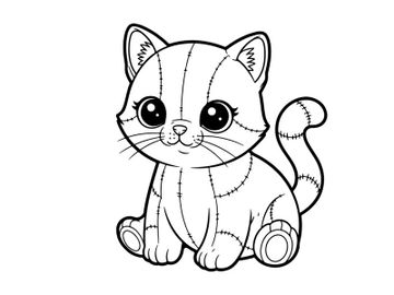 Cute white kitten sitting cartoon vector illustration preview picture