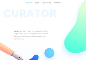 Curator Landing Page UI