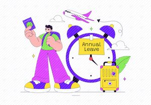 10 Annual Leave Vector Illustration
