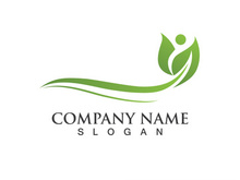 Eco Energy Vector Logo with leaf symbol. Green color with flash or thunder graphic. Nature and electricity renewable. This logo is suitable for technology, recycle, organic.