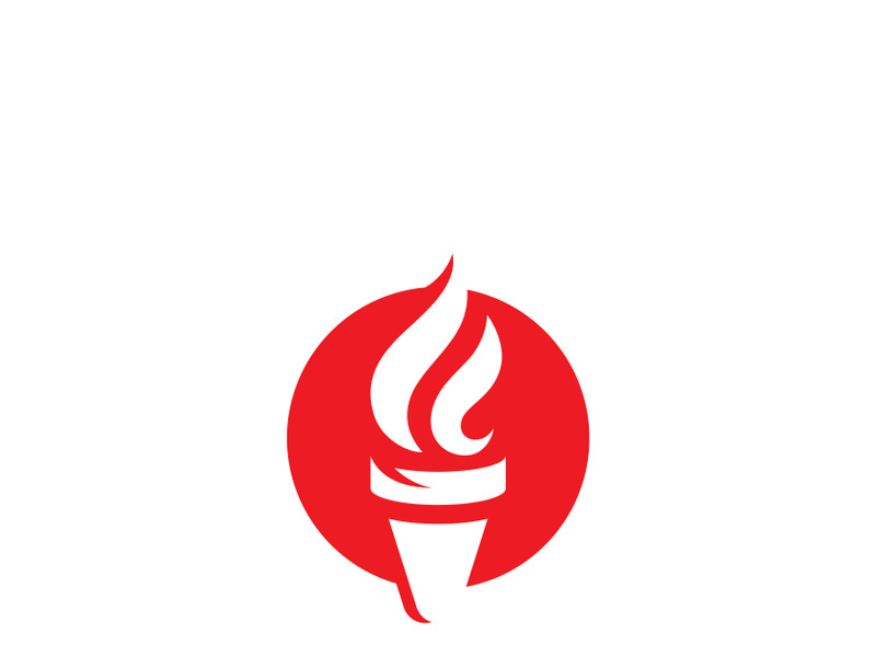 Torch flame logo icon  vector template