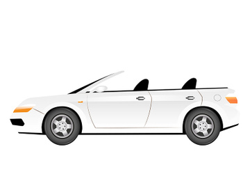 White cabriolet cartoon vector illustration preview picture