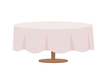 Table with white table cloth semi flat color vector object preview picture