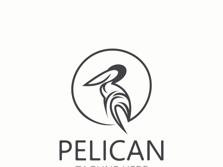 Pelican bird silhoutte vintage logo vector illustration template icon graphic design